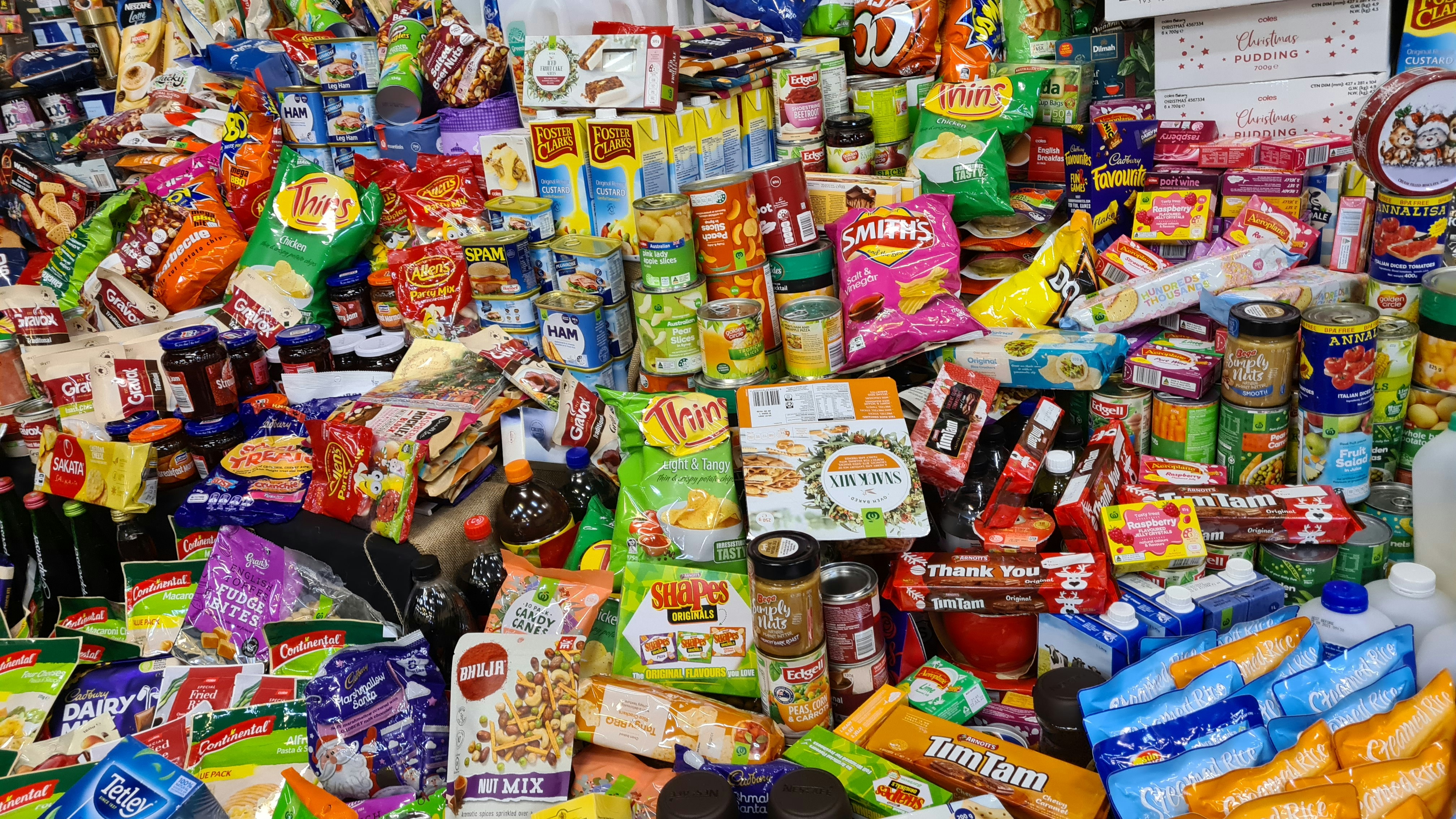 Community food drive in progress